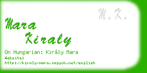 mara kiraly business card